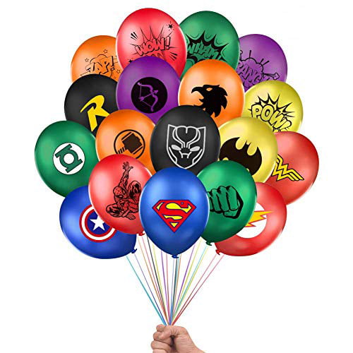 Superhero Party Decoration 76 Pack Superhero Balloons 12 Latex Balloons for Kids Birthday Party Favor Supplies Perfect for Themed Party 